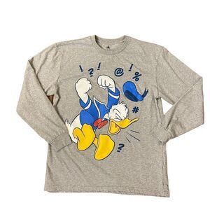 NEW Disney Angry Donald Duck Long Sleeve Tee Men’s Large Runs Small